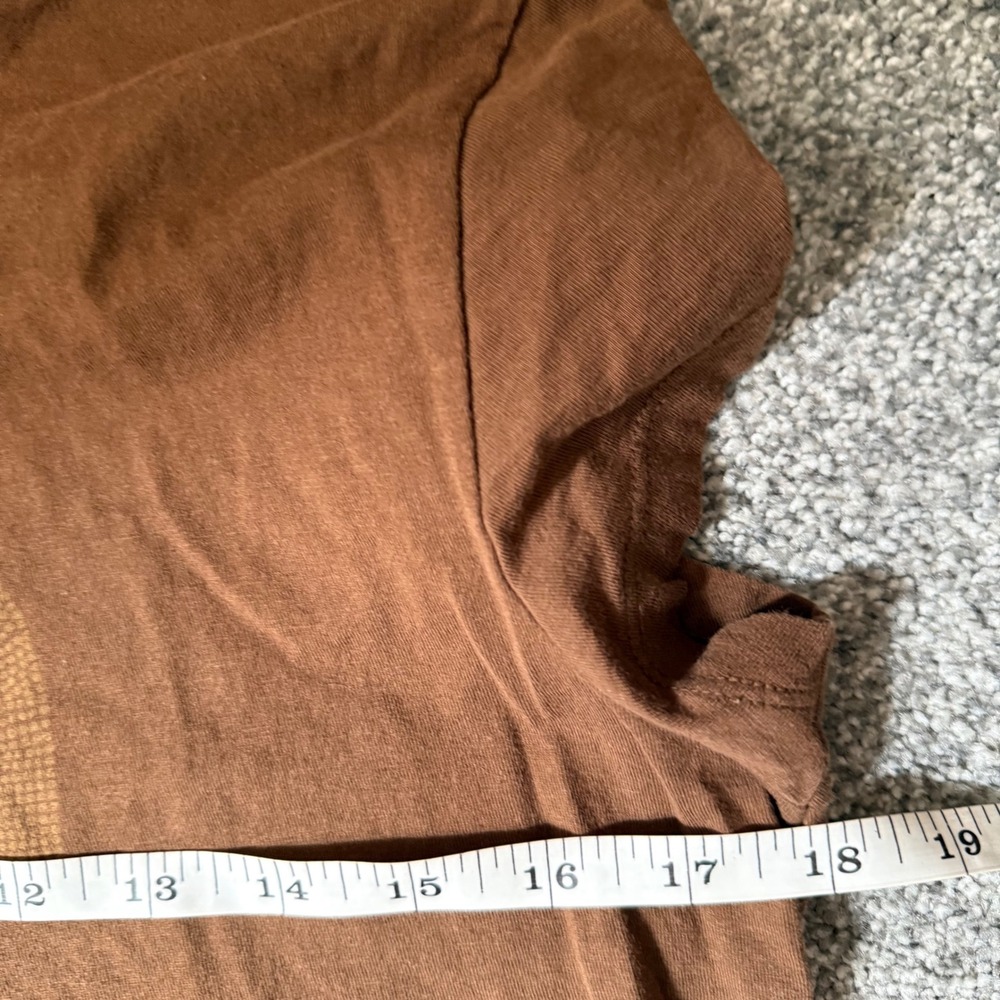 The North Face A5 Series Brown Paisley Logo y2k T-Shirt Womens Large L/G - Picture 7 of 8